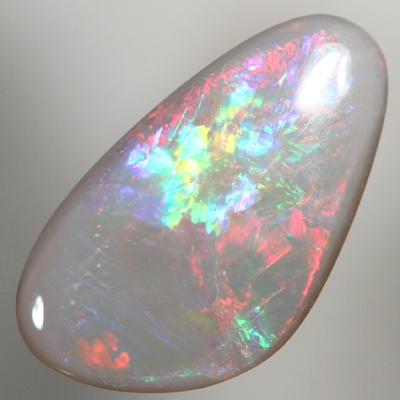 SOLID SEMI BLACK OPAL Very bright crisp fire, cherry red to turquoise green and peacock blue